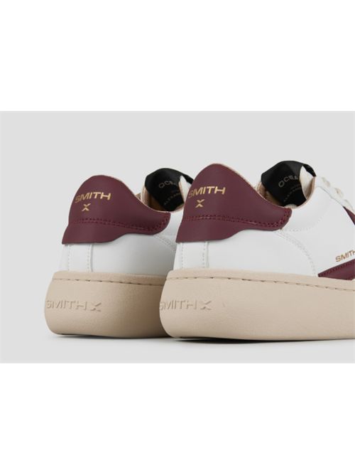 Sneakers con logo laterale e tallone rosso scuro Ocean Smith X SMITH X | SXBCOCW-9552-WDR